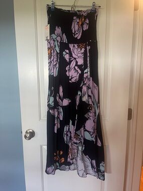 Maaji Black Maxi Dress and/or skirt with Lavender & Mint Floral Print